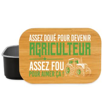 Assez fou pour aimer ça agriculteur humour - Boîte à goûter - noir - Devant