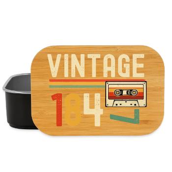 Vintage 84er Kassette Retro - Lunch Box - Schwarz - Vorne