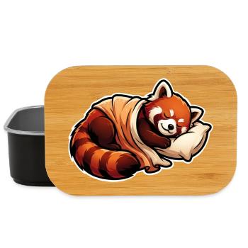 Panda Rouge Endormi - Boîte à goûter - noir - Devant