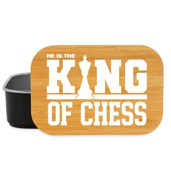 He is the King of Chess Game - König von Schach - Lunch Box - Schwarz - Vorne