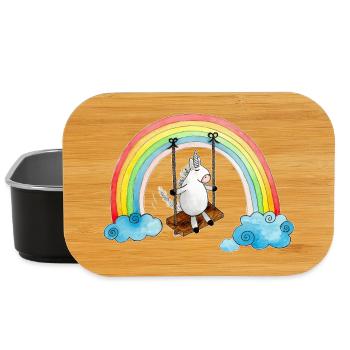 Unicorn swing rainbow - Lunch Box - black - Front