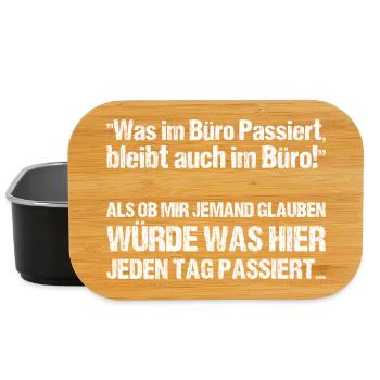 Was im Büro Passiert bleibt auch im Büro - Lunch Box - Schwarz - Vorne
