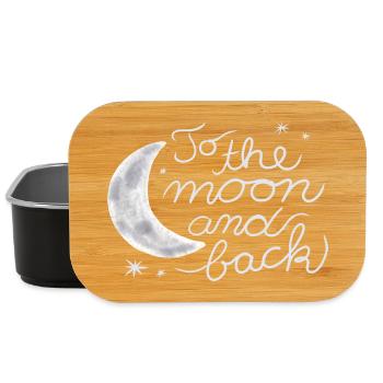 Love you to the moon and back - Boîte à goûter - noir - Devant