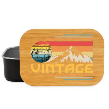Retro Vintage Sunset - Lunch Box - black - Front