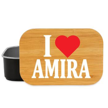 T-Shirt Ich liebe Amira T-Shirt Geschenk - Lunch Box - Schwarz - Vorne