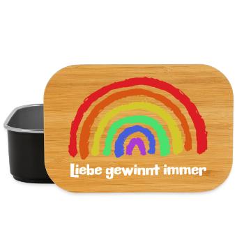 Regenbogen Frieden Freiheit Liebe Statement - Lunch Box - Schwarz - Vorne