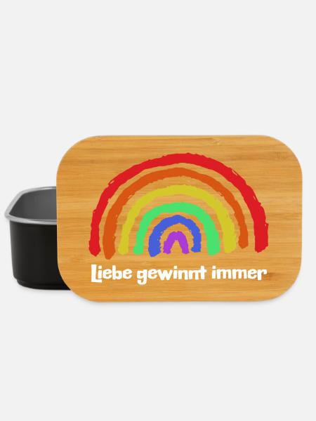Regenbogen Frieden Freiheit Liebe Statement - Lunch Box - Schwarz