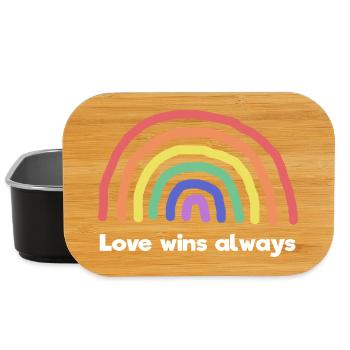 Déclaration d’amour arc-en-ciel Paix Paix mondiale - Boîte à goûter - noir - Devant