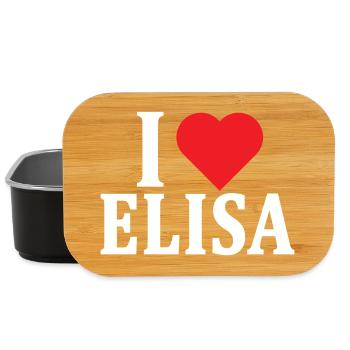 t-shirt I love Elisa t-shirt gift idea - Lunch Box - black - Front