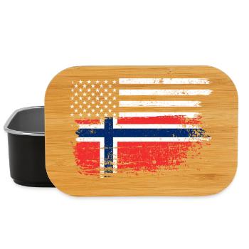 Grunge USA Norway Flag Mash - Lunch Box - black - Front