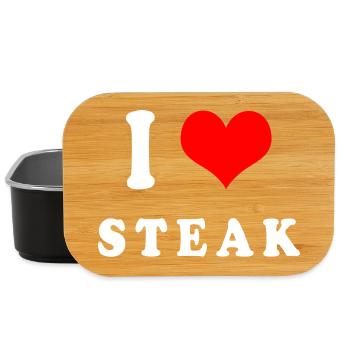Ich liebe Steak - Lunch Box - Schwarz - Vorne