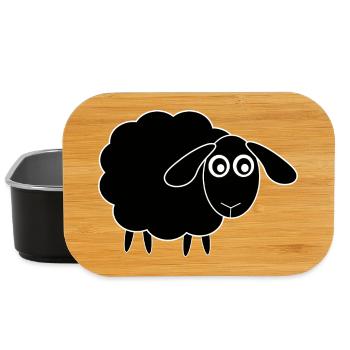 black sheep sheep - Lunch Box - black - Front