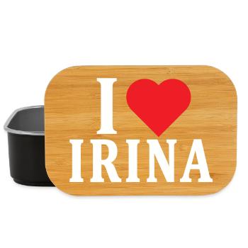t-shirt J’aime Irina idée cadeau t-shirt - Boîte à goûter - noir - Devant