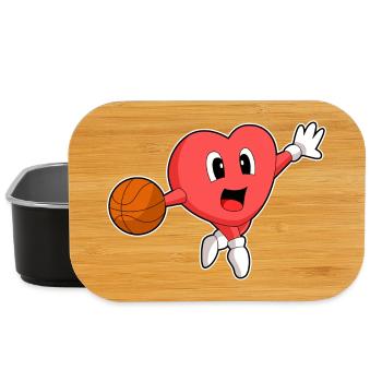 Herz Basketballspieler Basketball - Lunch Box - Schwarz - Vorne
