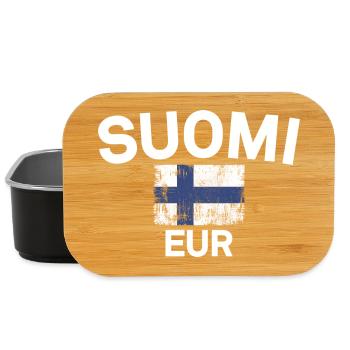 Grunge drapeau finlandais : Suomi EUR - Boîte à goûter - noir - Devant