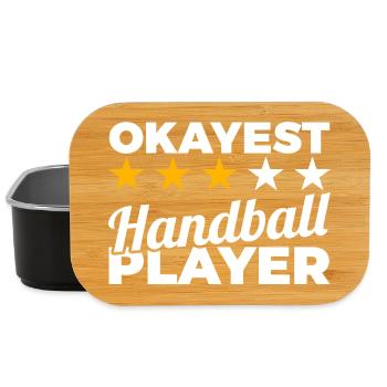 Joueur de handball moyen - Boîte à goûter - noir - Devant