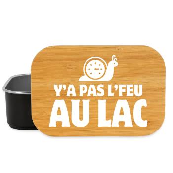 y'a pas le feu au lac, expression Suisse, Suisse - Boîte à goûter - noir - Devant