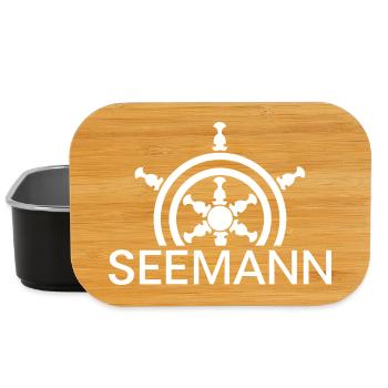 Seemann Symbol Steuerrad Symbol Icon Logo Schiff - Lunch Box - Schwarz - Vorne
