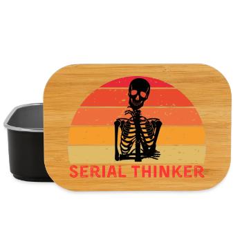 Serial Thinker Skeleton Thinking Retro Sunset - Lunch Box - black - Front