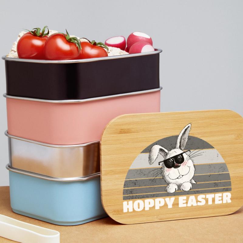 Retro Hoppy Easter Cool Easter Bunny Easter Saying Lunch Box