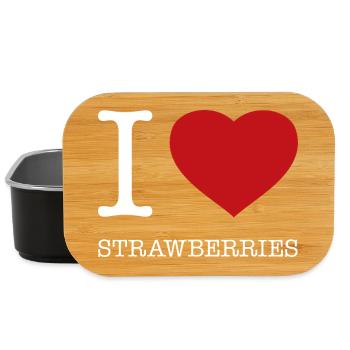 I LOVE STRAWBERRIES - Lunch Box - Schwarz - Vorne