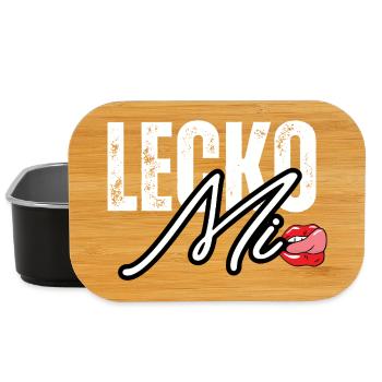 Lederoptik mit Lippenakzent - Lunch Box - Schwarz - Vorne