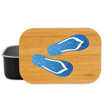 Slippers Jeans Slippers Shoes Flip Flops Camp - Lunch Box - black - Front