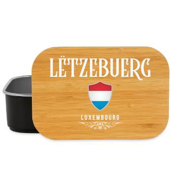 Drapeau luxembourgeois, j’adore le Luxembourg - Boîte à goûter - noir - Devant