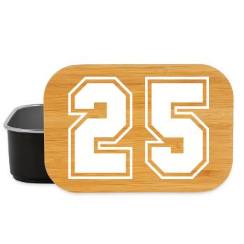 Block Style Sporty Number Design 25 - Lunch Box - black - Front