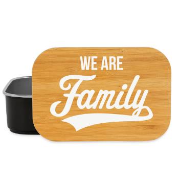 Nous sommes une famille (Famille / Père / Mère / Blanc) - Boîte à goûter - noir - Devant