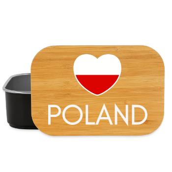Heart with Poland flag, Polish pride - Lunch Box - black - Front