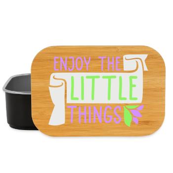 Enjoy The Little Things Dankbarkeit Achtsamkeit - Lunch Box - Schwarz - Vorne