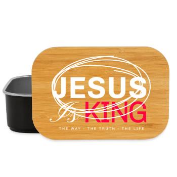 Jesus King Bold Typography - Lunch Box - black - Front