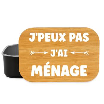 J'peux pas j'ai ménage - Boîte à goûter - noir - Devant