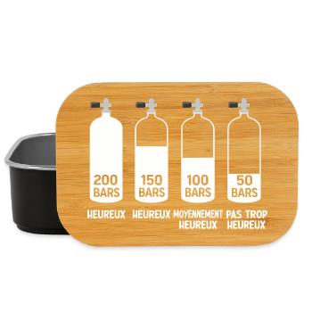 Humor, Tauchen, Glückslevel in Bars - Lunch Box - Schwarz - Vorne