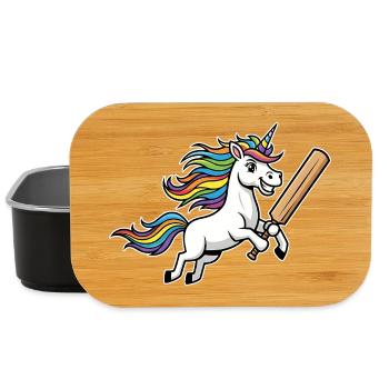 Unicorn cricket with colorful rainbow mane - Lunch Box - black - Front