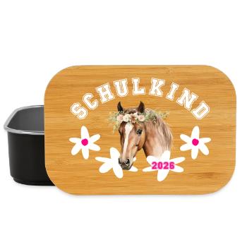 Schulkind Pferd Einschulung 2026 - Lunch Box - Schwarz - Vorne