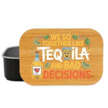 Tequila & Bad Decisions Lustiges Freunde Geschenk - Lunch Box - Schwarz - Vorne