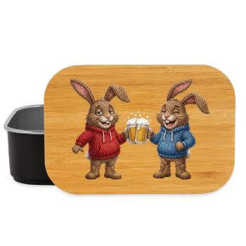 Fête de lapins de bière de Pâques Festons Santé Pâques - Boîte à goûter - noir - Devant