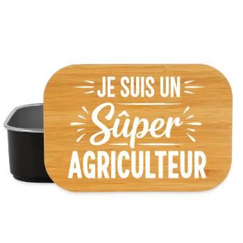 Je suis un super agriculteur. cadeau agricole - Boîte à goûter - noir - Devant