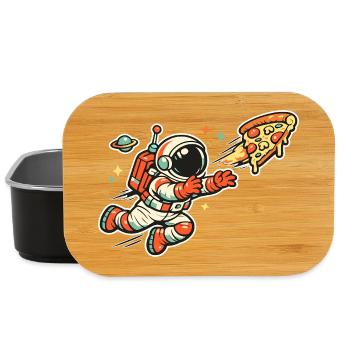 Astronaut auf Pizza-Jagd - Lunch Box - Schwarz - Vorne