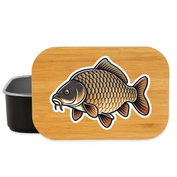 Minimalistisches Karpfenfischen-Design Sauberer Angler-Stil - Lunch Box - Schwarz - Vorne
