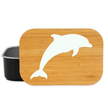 Glowing Dolphin Silhouette - Lunch Box - black - Front