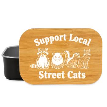 Soutenez les chats des rues locaux - Boîte à goûter - noir - Devant