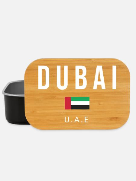 Dubai Flag Bold Typography Tee - Lunch Box - black