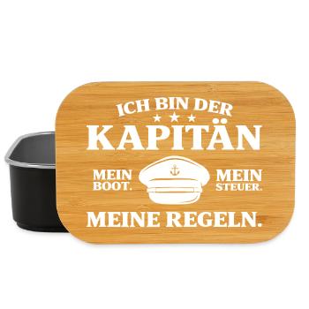Kapitän Mein Boot Mein Steuer - Bootsfahrer - Lunch Box - Schwarz - Vorne