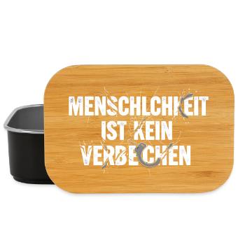 Menschlichkeit ist kein Verbrechen Spruch Shirt - Lunch Box - Schwarz - Vorne