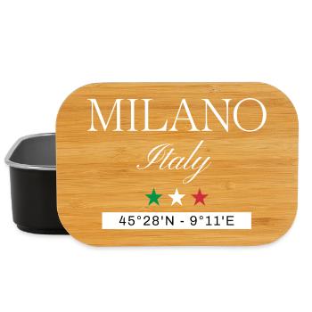 Mailand Italien Souvenir – Reise minimalistisch - Lunch Box - Schwarz - Vorne