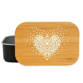 Heart explosion white - Lunch Box - black - Front