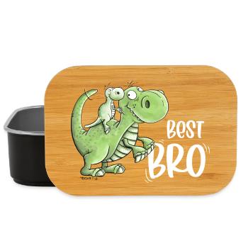Frères et sœurs Dinosaures I Meilleur frère - Boîte à goûter - noir - Devant